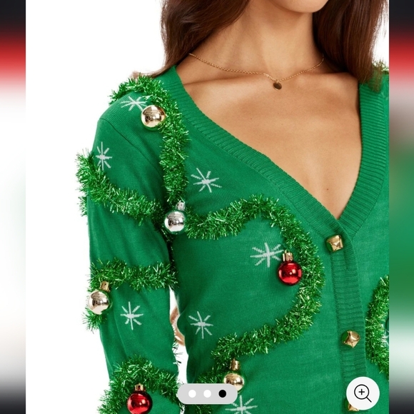 NWT! Tipsy Elves, Women's Gaudy Garland Sweater Dress, Size XL -$79.95 - Picture 3 of 10